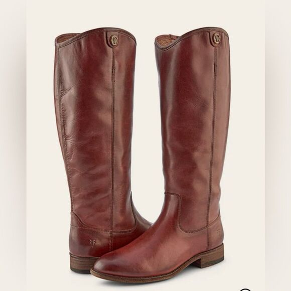 Frye Melissa Button 2 Cognac Leather Tall Boots